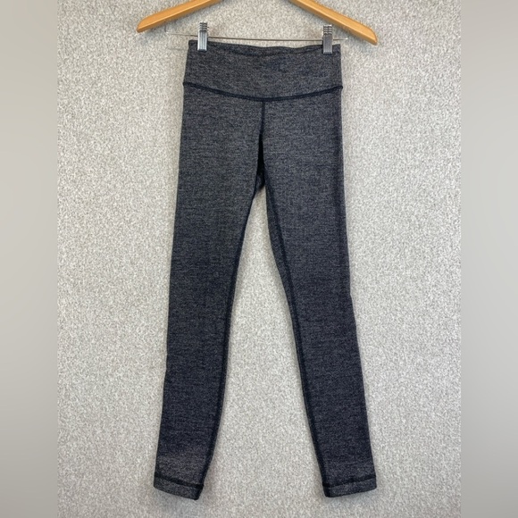 Lululemon Wunder Under Herringbone leggings size 2 Black Swan colorway inseam 26 - Picture 2 of 9